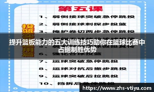 提升篮板能力的五大训练技巧助你在篮球比赛中占据制胜优势